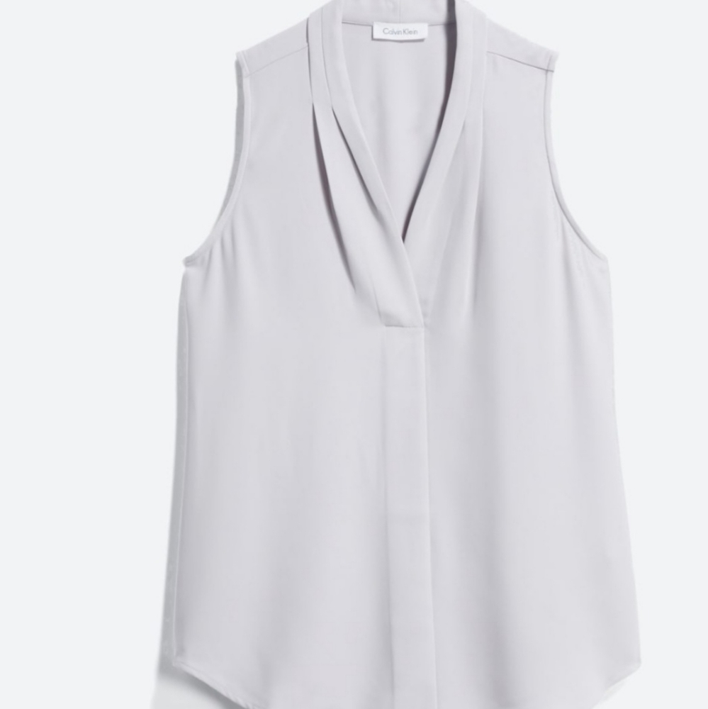 Calvin Klein Callia V-neck blouse, size S, light grey